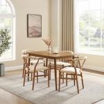 VonHaus 4-Seater Dark Wood Dining Table