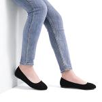 DREAM PAIRS Women's Black Ballerina Walking Flats