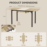 Extendable Dining Table with Hidden Storage for 6