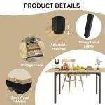 Extendable Dining Table with Hidden Storage for 6