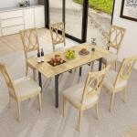 Extendable Dining Table with Hidden Storage for 6
