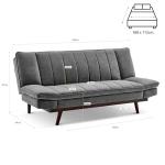 Bravich Grey Velvet Sofa Bed - Space Saving Solution