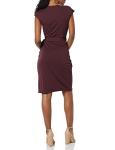 Plus Size Classic Cap Sleeve Wrap Dress - Burgundy