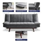 Bravich Grey Velvet Sofa Bed - Space Saving Solution