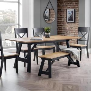 Julian Bowen Hockley Black and Oak Dining Table