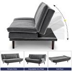 Bravich Grey Velvet Sofa Bed - Space Saving Solution