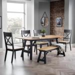 Julian Bowen Hockley Black and Oak Dining Table