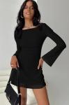 GOBLES Black Flare Sleeve A-line Mini Dress