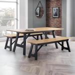 Julian Bowen Hockley Black and Oak Dining Table