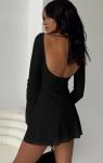 GOBLES Black Flare Sleeve A-line Mini Dress