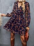 CUPSHE Floral Mini Dress with Peasant Sleeves