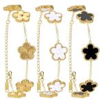 Trendy 18K Gold Plated Clover Bracelet Set