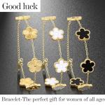 Trendy 18K Gold Plated Clover Bracelet Set