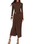 ZESICA Women's Long Sleeve Bodycon Midi Dress