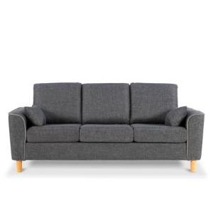 Hroth Dark Grey 3-Seater Comfortable Fabric Sofa