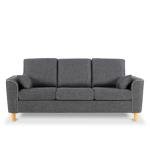 Hroth Dark Grey 3-Seater Comfortable Fabric Sofa