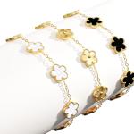 Trendy 18K Gold Plated Clover Bracelet Set