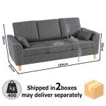 Hroth Dark Grey 3-Seater Comfortable Fabric Sofa