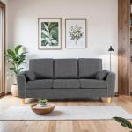 Hroth Dark Grey 3-Seater Comfortable Fabric Sofa