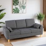 Hroth Dark Grey 3-Seater Comfortable Fabric Sofa