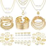 68-Piece Gold Jewelry Set for Women