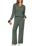 RUMIA Women's Green Sweater Lounge Set 2-Piece