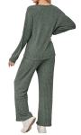 RUMIA Women's Green Sweater Lounge Set 2-Piece