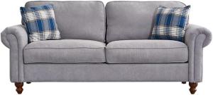 Stylish Grey 2-Seater Sofa with Accent Pillows