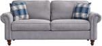 Stylish Grey 2-Seater Sofa with Accent Pillows