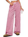 Cute Comfy Striped Gingham Pajama Pants for Women
