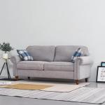 Stylish Grey 2-Seater Sofa with Accent Pillows