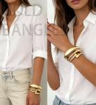 Gold Bangle Bracelets Set - Trendy Cuff Stack