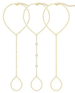 Gold-Plated Hand Chain Bracelets Set for Women