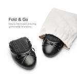 DREAM PAIRS Women's Foldable Ballet Flats - Black
