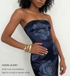 Gold Bangle Bracelets Set - Trendy Cuff Stack