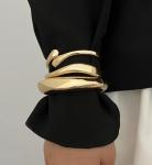 Gold Bangle Bracelets Set - Trendy Cuff Stack