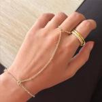 Gold-Plated Hand Chain Bracelets Set for Women