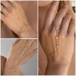 Gold-Plated Hand Chain Bracelets Set for Women