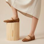 CUSHIONAIRE Weston Braided Mary Jane Ballet Flats