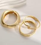 Gold Bangle Bracelets Set - Trendy Cuff Stack