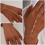Gold-Plated Hand Chain Bracelets Set for Women