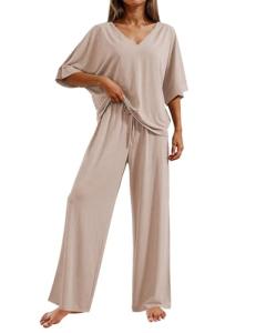 Ekouaer Women’s Comfy Lounge Set - Beige