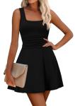 OFEEFAN Summer Black Mini Dress for Women