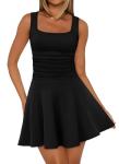 OFEEFAN Summer Black Mini Dress for Women