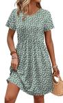 OFEEFAN Floral Spring Dress with Pockets