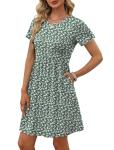 OFEEFAN Floral Spring Dress with Pockets