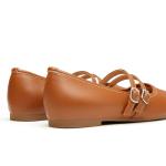 Comfortable Brown Mary Jane Flats for Women