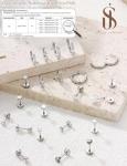 Jstyle Hypoallergenic Silver Stud Hoop Earrings Set