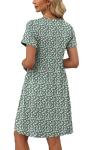 OFEEFAN Floral Spring Dress with Pockets