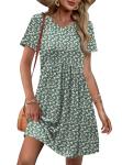 OFEEFAN Floral Spring Dress with Pockets